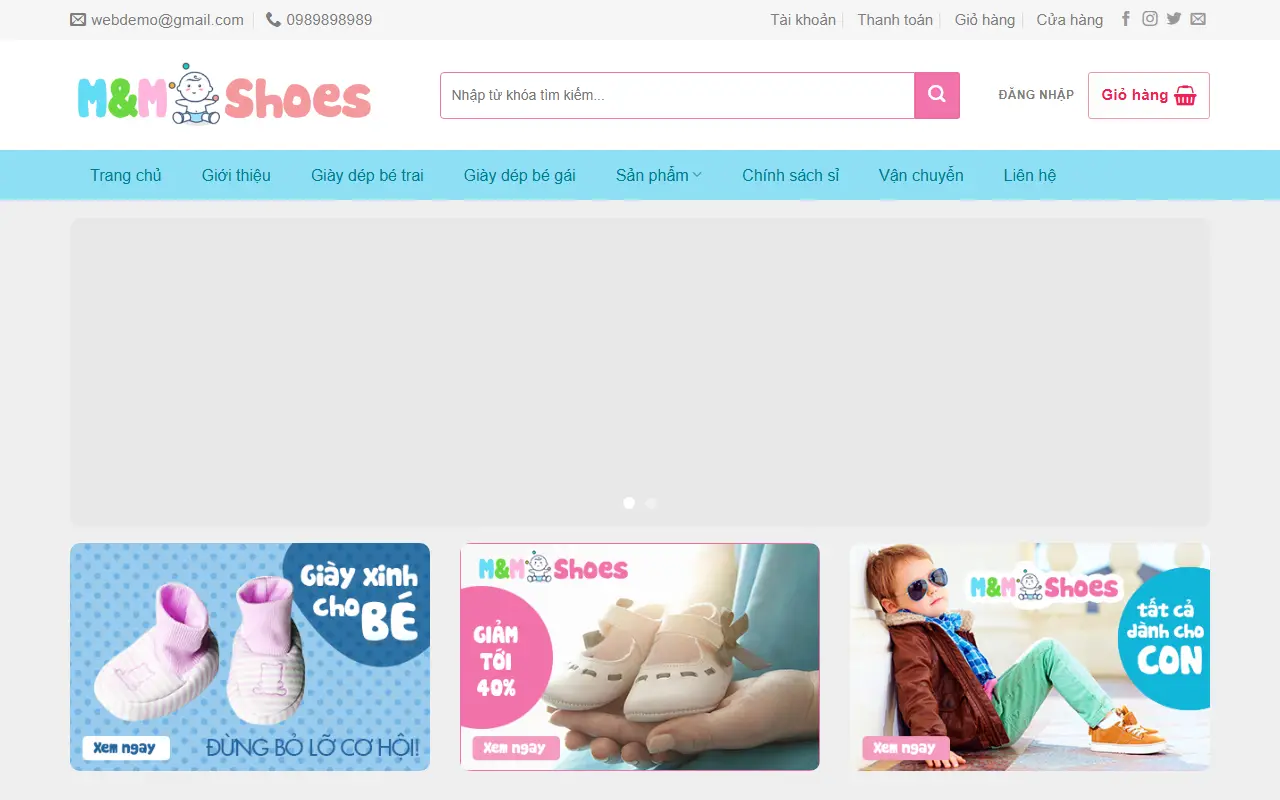 Mẫu website mẹ và bé — Mẹ và Bé – Đồ dùng cho mẹ và bé