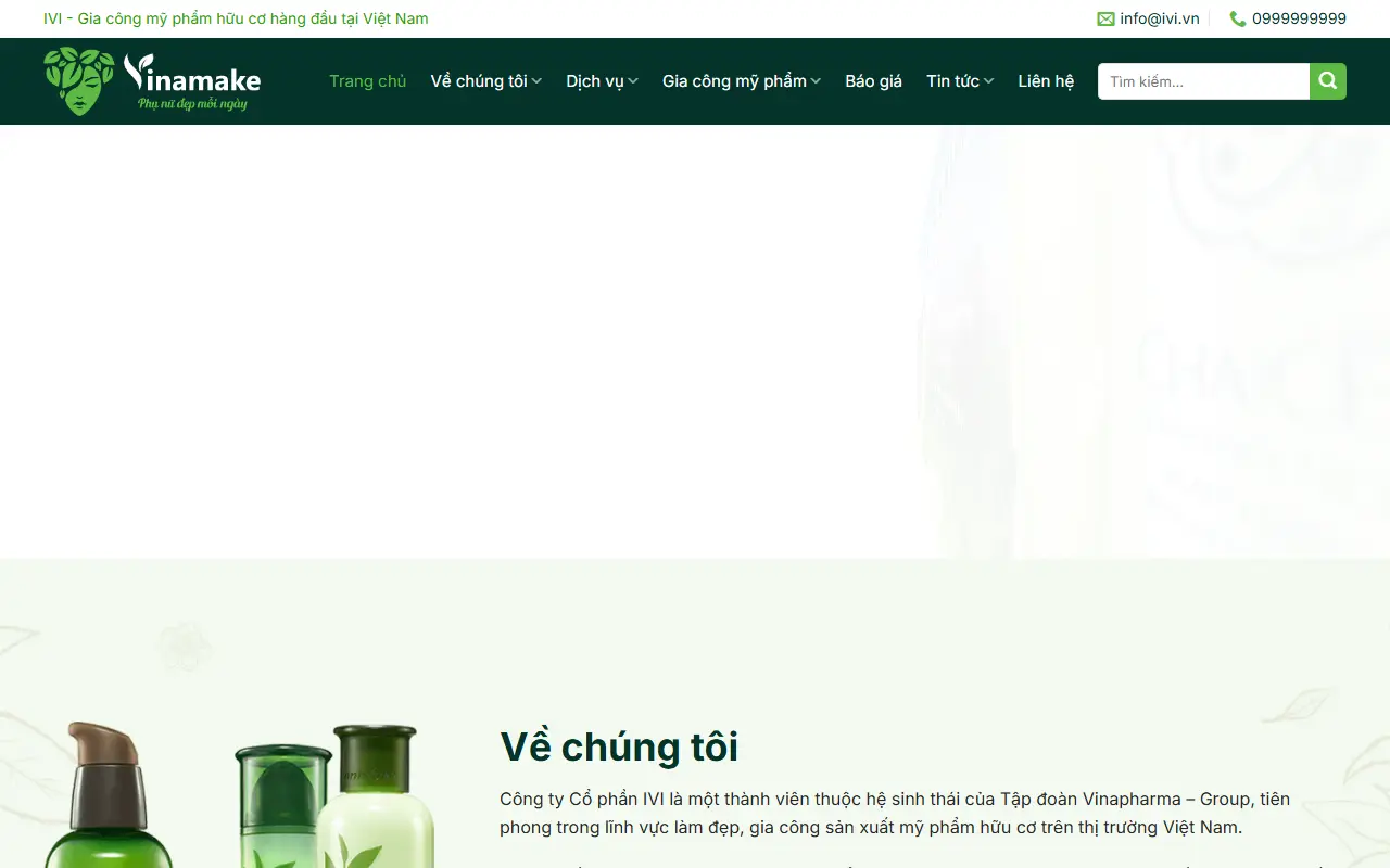 Mẫu website in ấn & quà tặng — Mẫu web bao bì mỹ phẩm