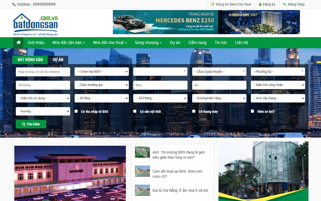 Mẫu website bất động sản — Mẫu web bất động sản – dự án căn hộ