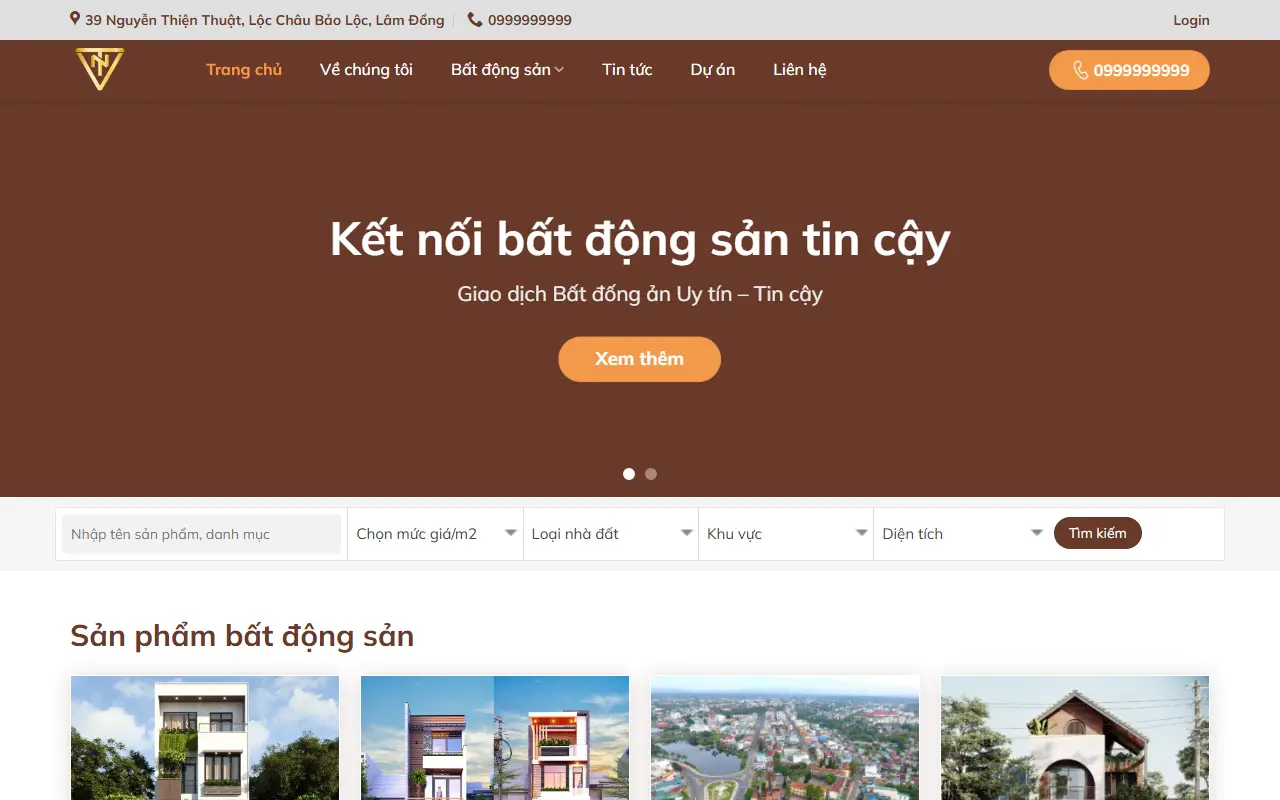 Mẫu website bất động sản — Mẫu web bất động sản #2