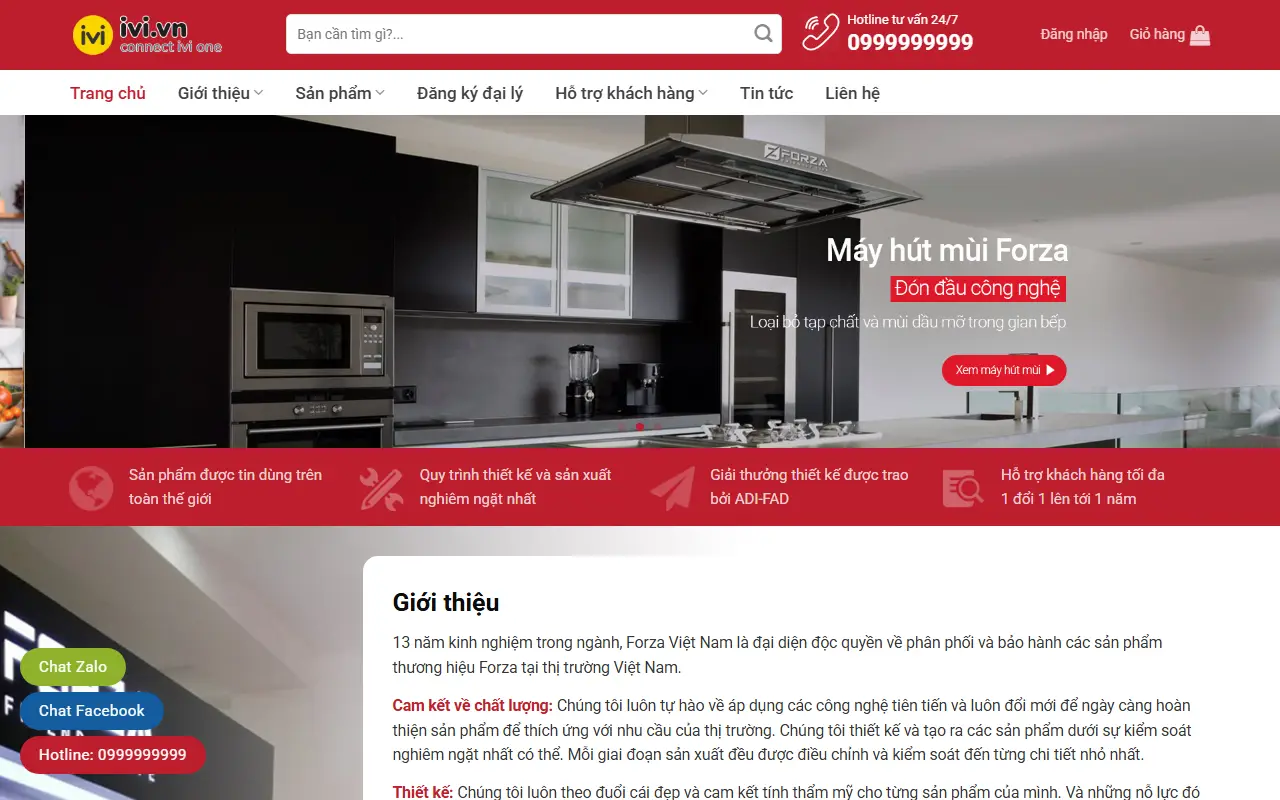 Mẫu website điện máy & điện lạnh — Mẫu website bán bếp từ