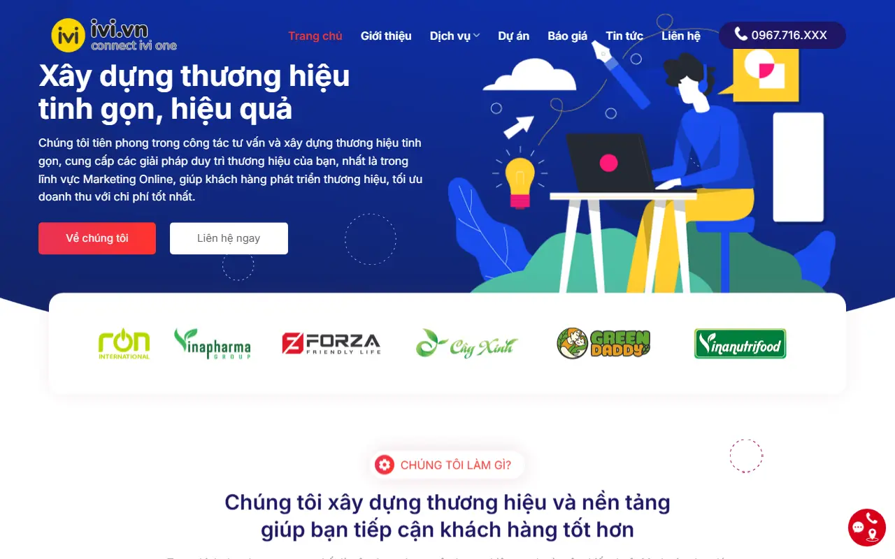 Mẫu website marketing & quảng cáo — Mẫu web công ty thiết kế thương hiệu