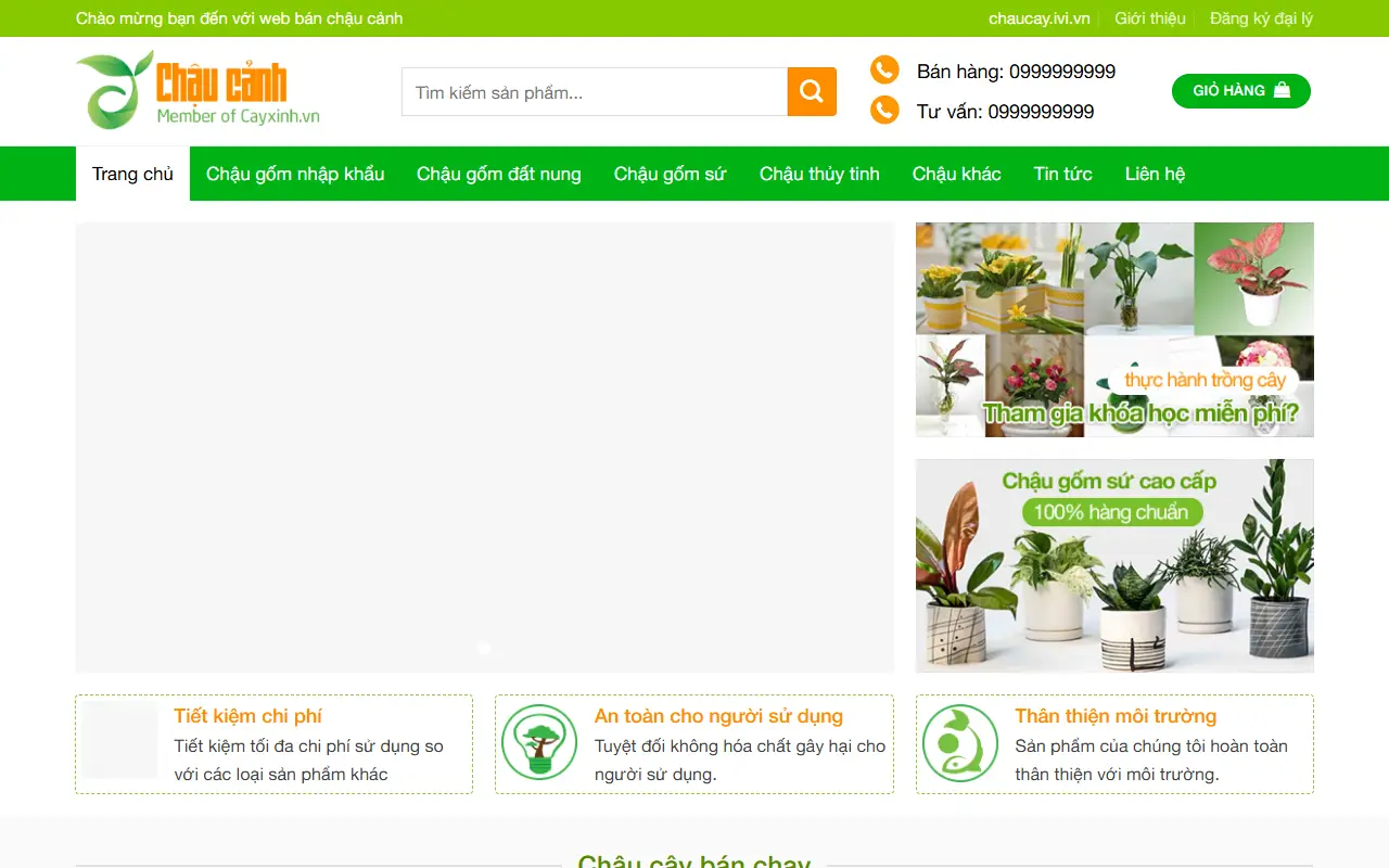 Mẫu website cây cảnh & sân vườn — Cây cảnh #1