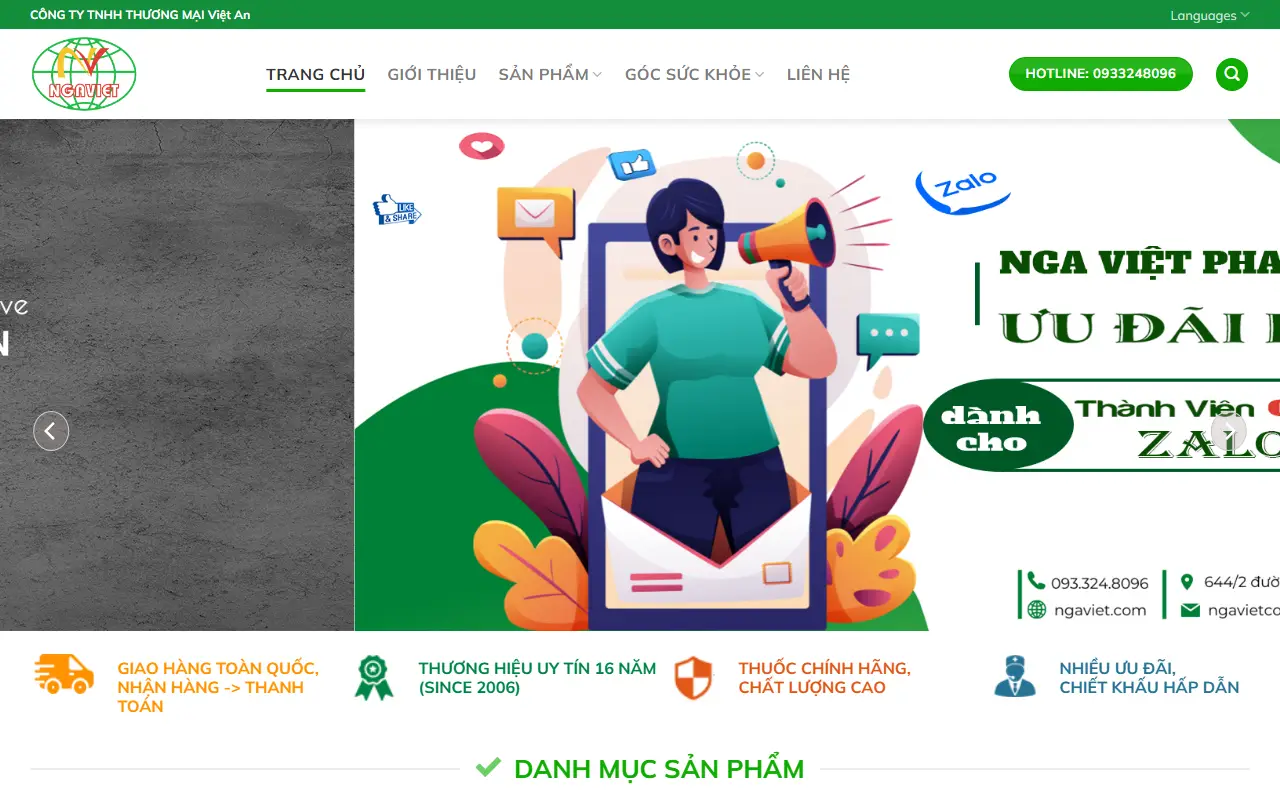 Mẫu website ngành khác — Việt An