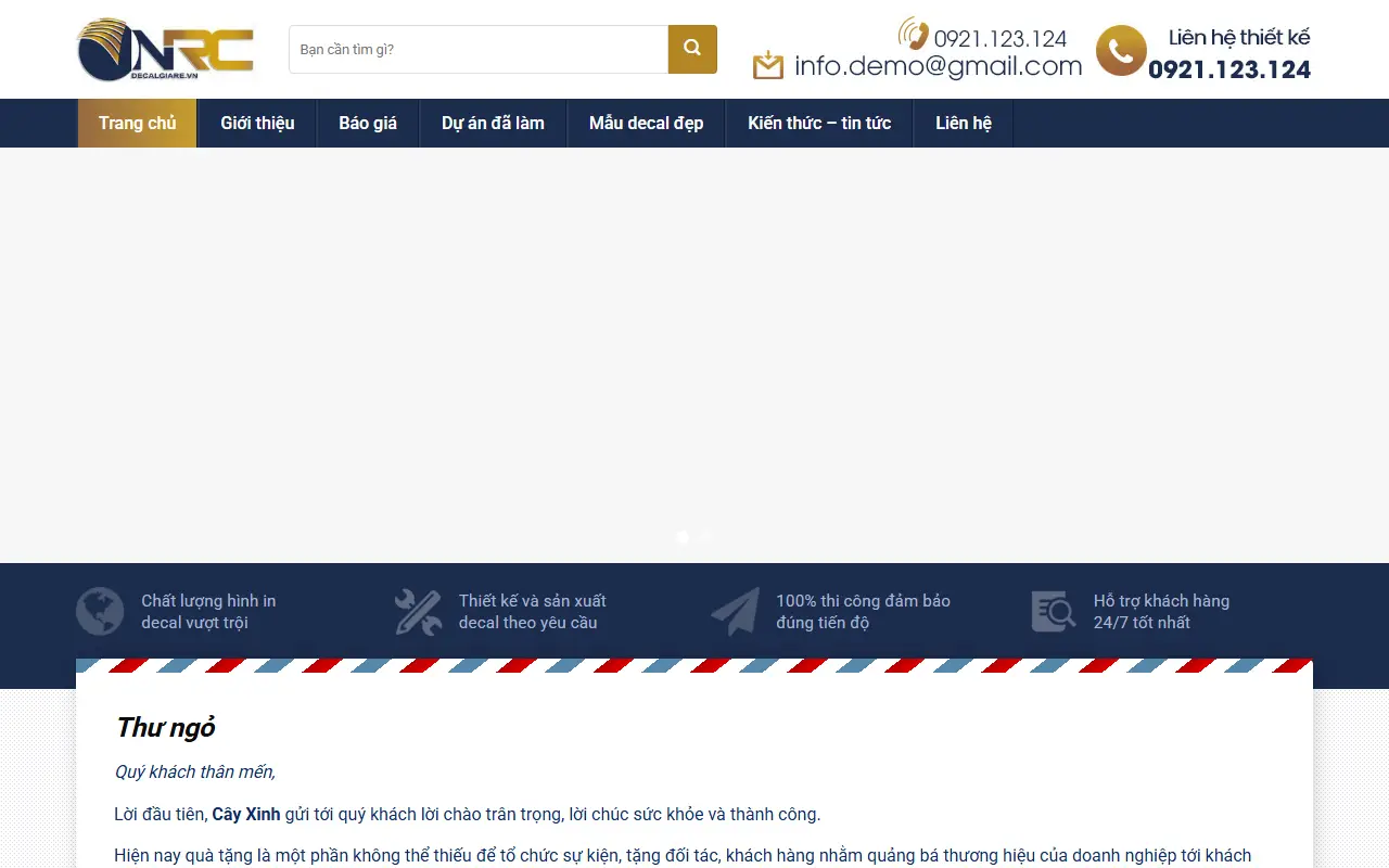 Mẫu website rèm cửa & trang trí — Decal & Tem nhãn