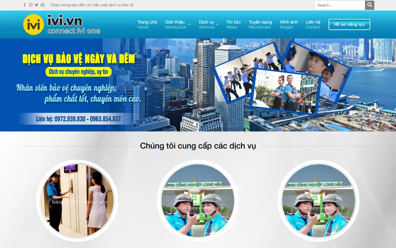 Mẫu website bảo vệ & thám tử — Dịch vụ bảo vệ