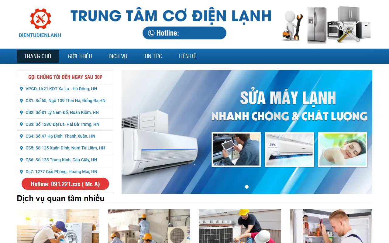 Mẫu website điện máy & điện lạnh — Điện lạnh #2