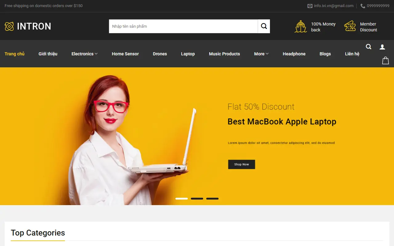 Mẫu website điện máy & điện lạnh — Mẫu web điện máy