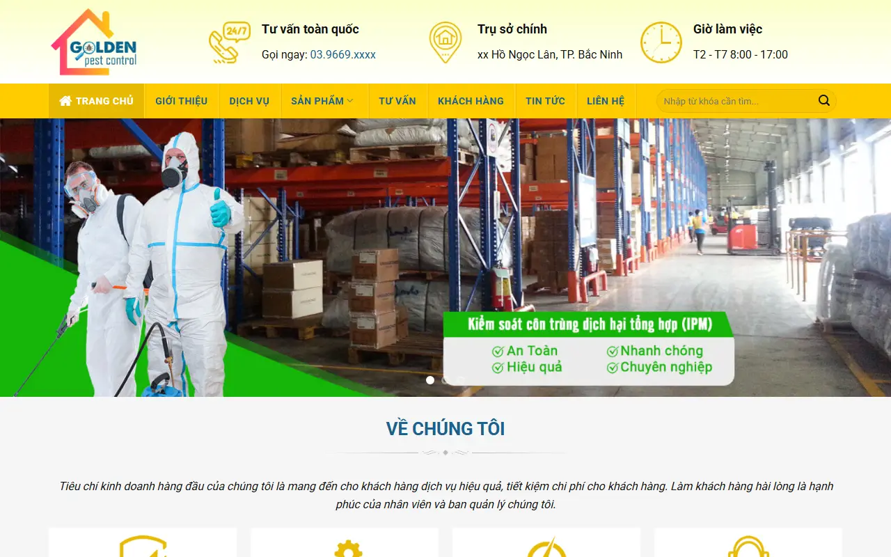 Mẫu website vệ sinh & giúp việc — CÔNG TY TNHH PEST CONTROL