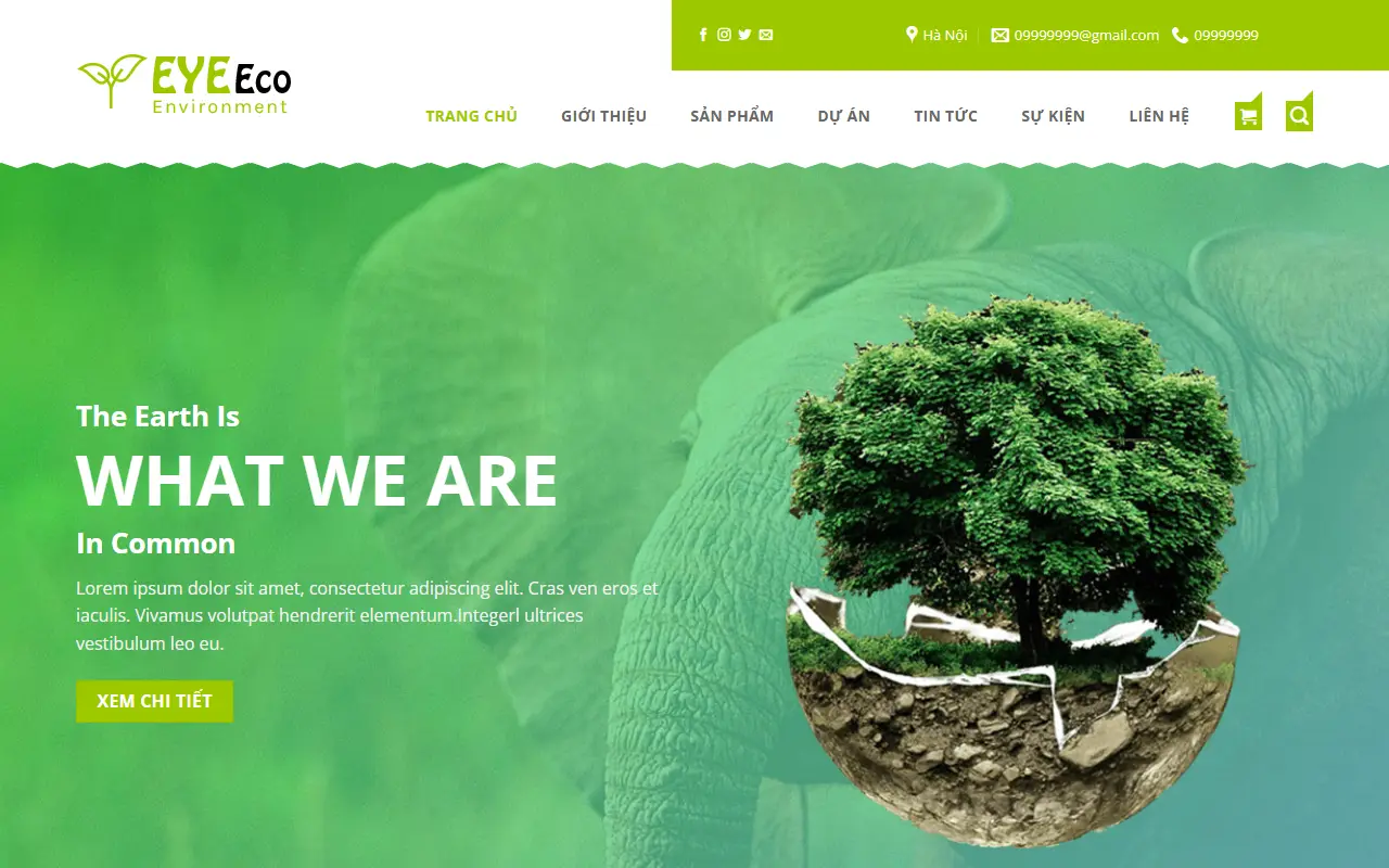 Mẫu website môi trường & phế liệu — Mẫu website môi trường xanh