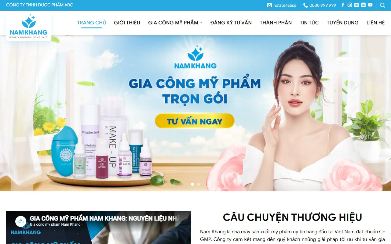 Mẫu website mỹ phẩm — demo web mỹ phẩm