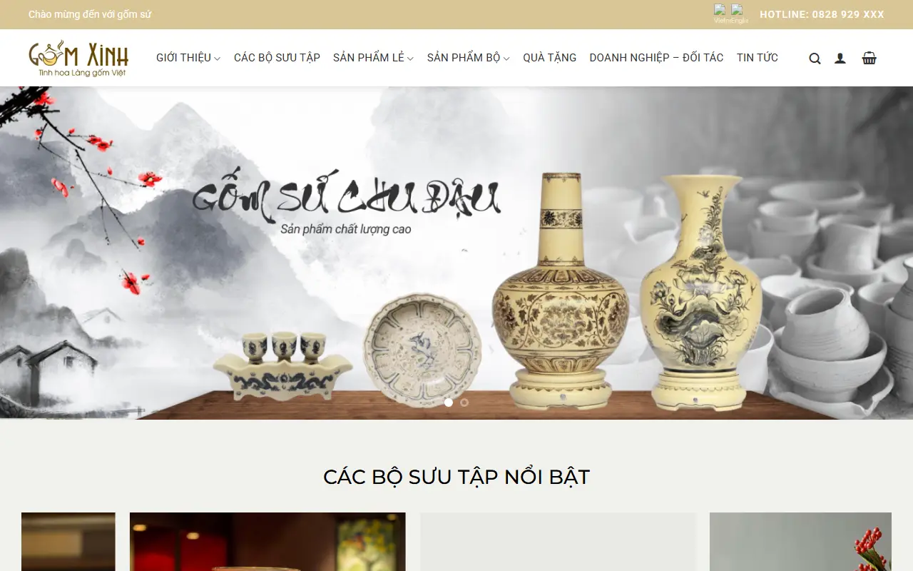 Mẫu website phong thuỷ & đồ thờ — gốm sứ