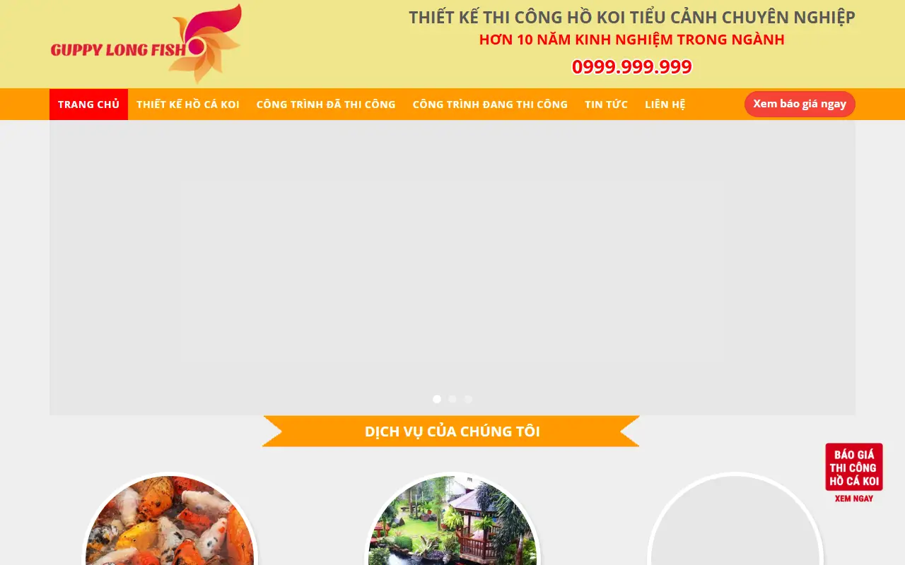 Mẫu website thuỷ sinh & cá cảnh — Cá koi & Hồ cá
