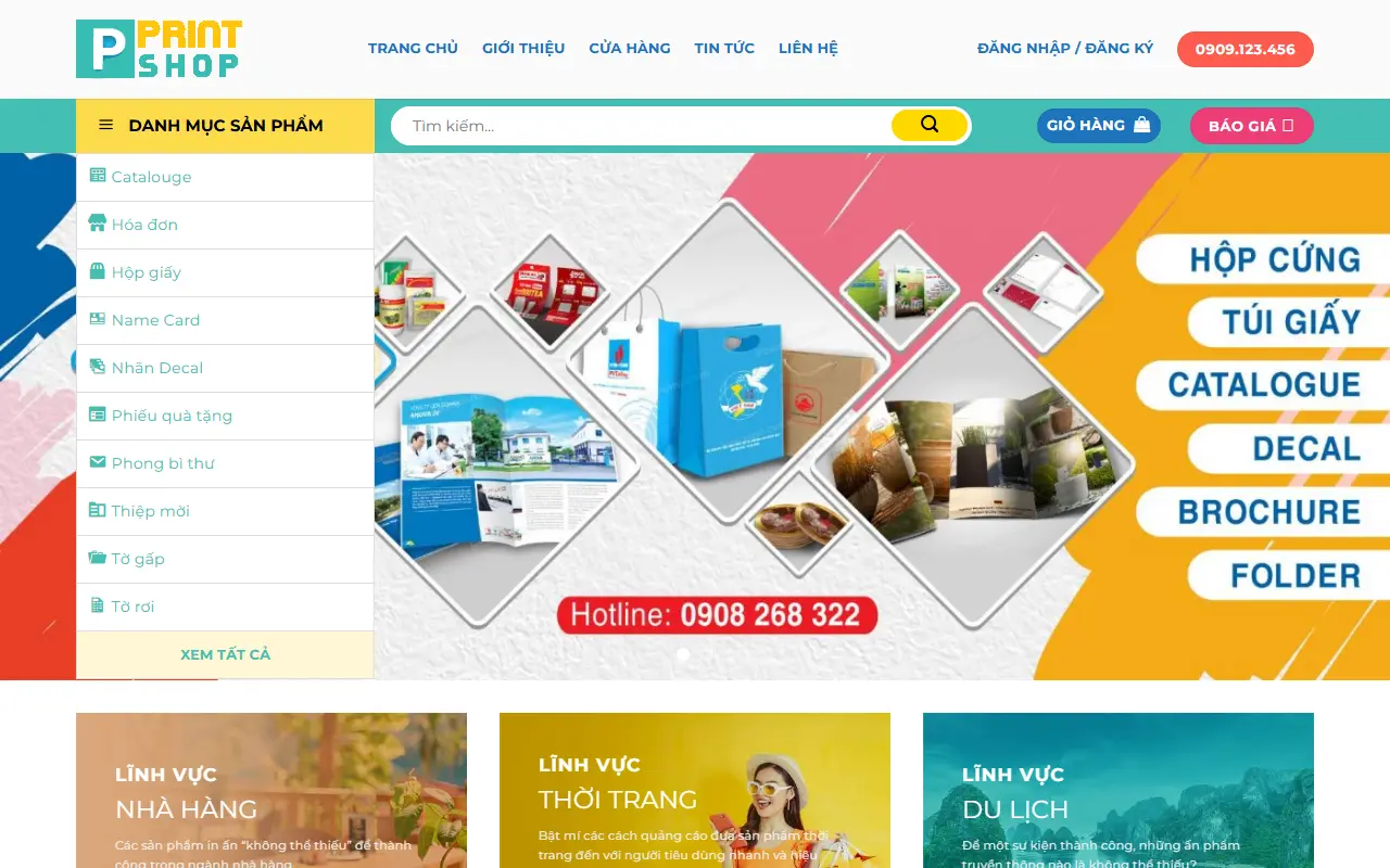 Mẫu website in ấn & quà tặng — Dịch vụ In ấn đẹp