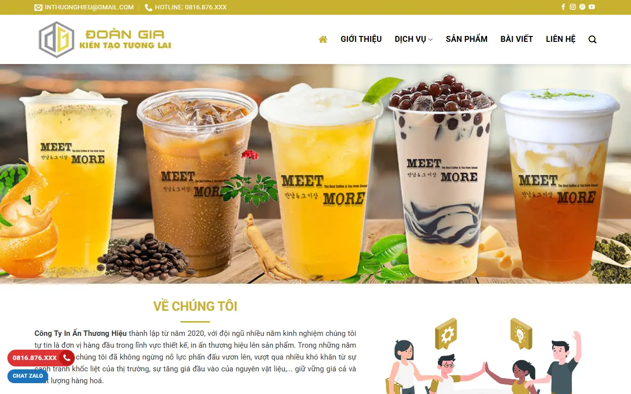 Mẫu website in ấn & quà tặng — Công Ty In Ấn Thương Hiệu tại Quảng Bình