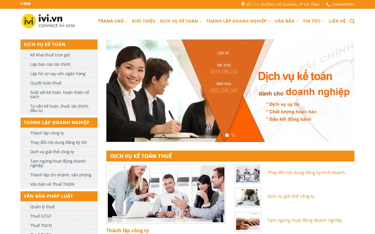 Mẫu website luật & kế toán — Trang chủ 01 - Kế toán Thành Sen