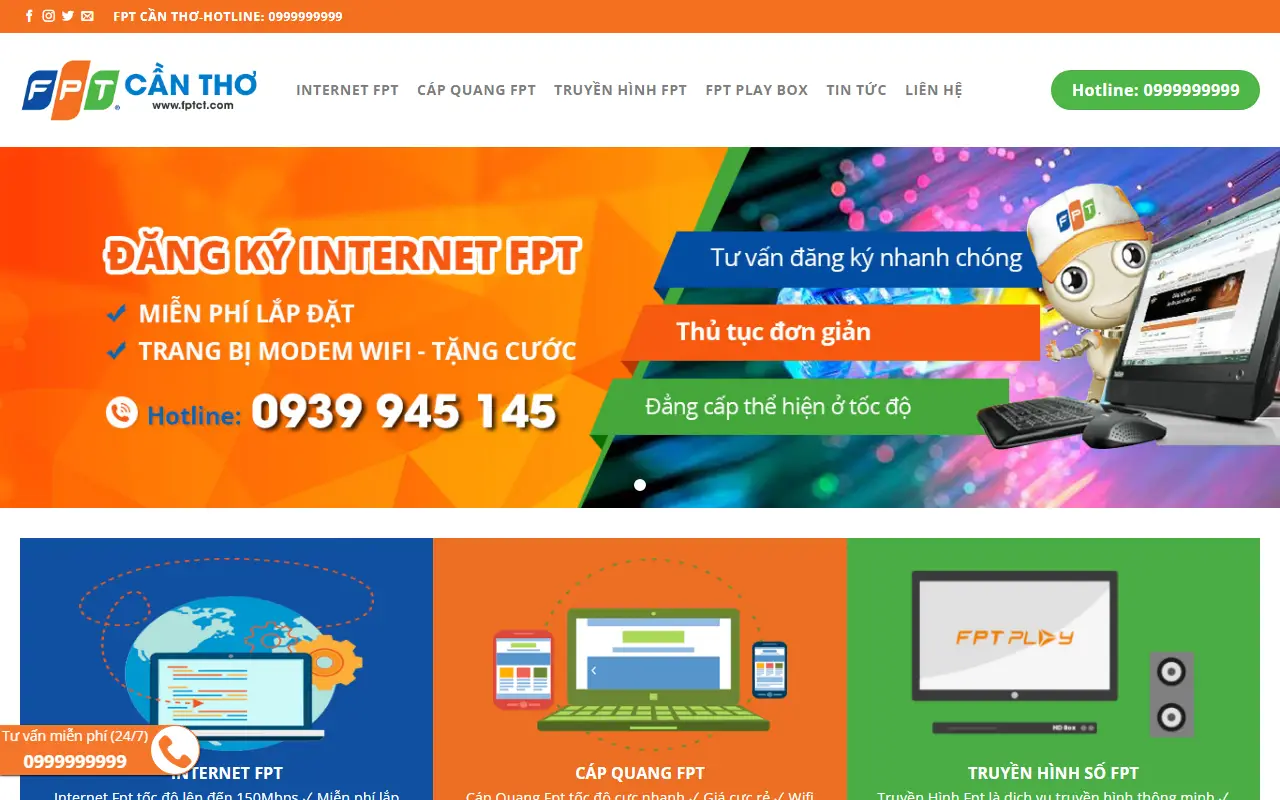 Mẫu website viễn thông & internet — Lắp mạng Internet