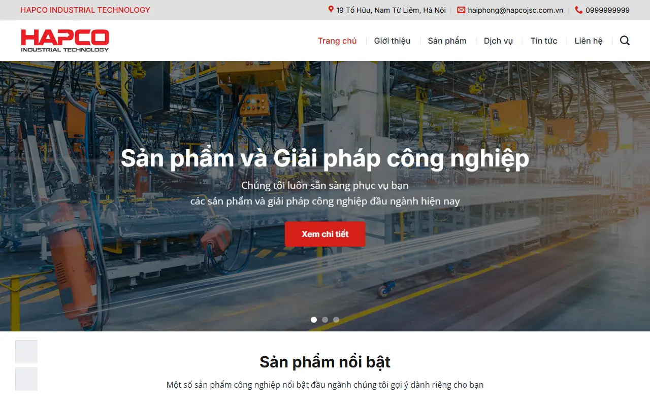 Mẫu website máy & thiết bị công nghiệp — Mẫu web máy công nghiệp