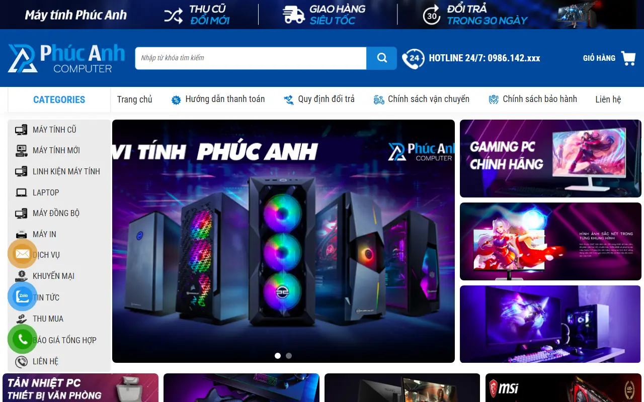 Mẫu website máy tính & laptop — Mẫu web máy tính #2
