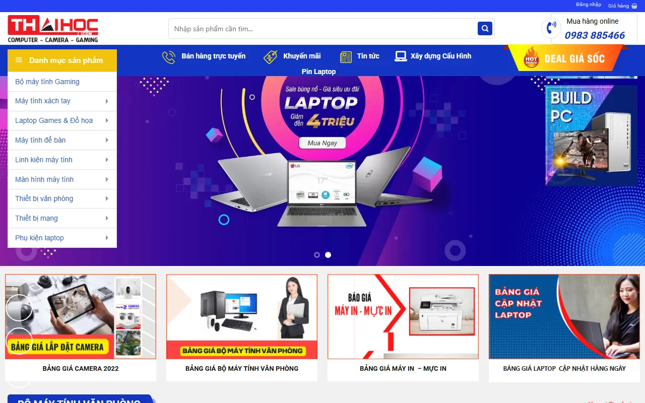 Mẫu website máy tính & laptop — Siêu Thị Máy Tính, Laptop Chính Hãng tại Ninh Bình