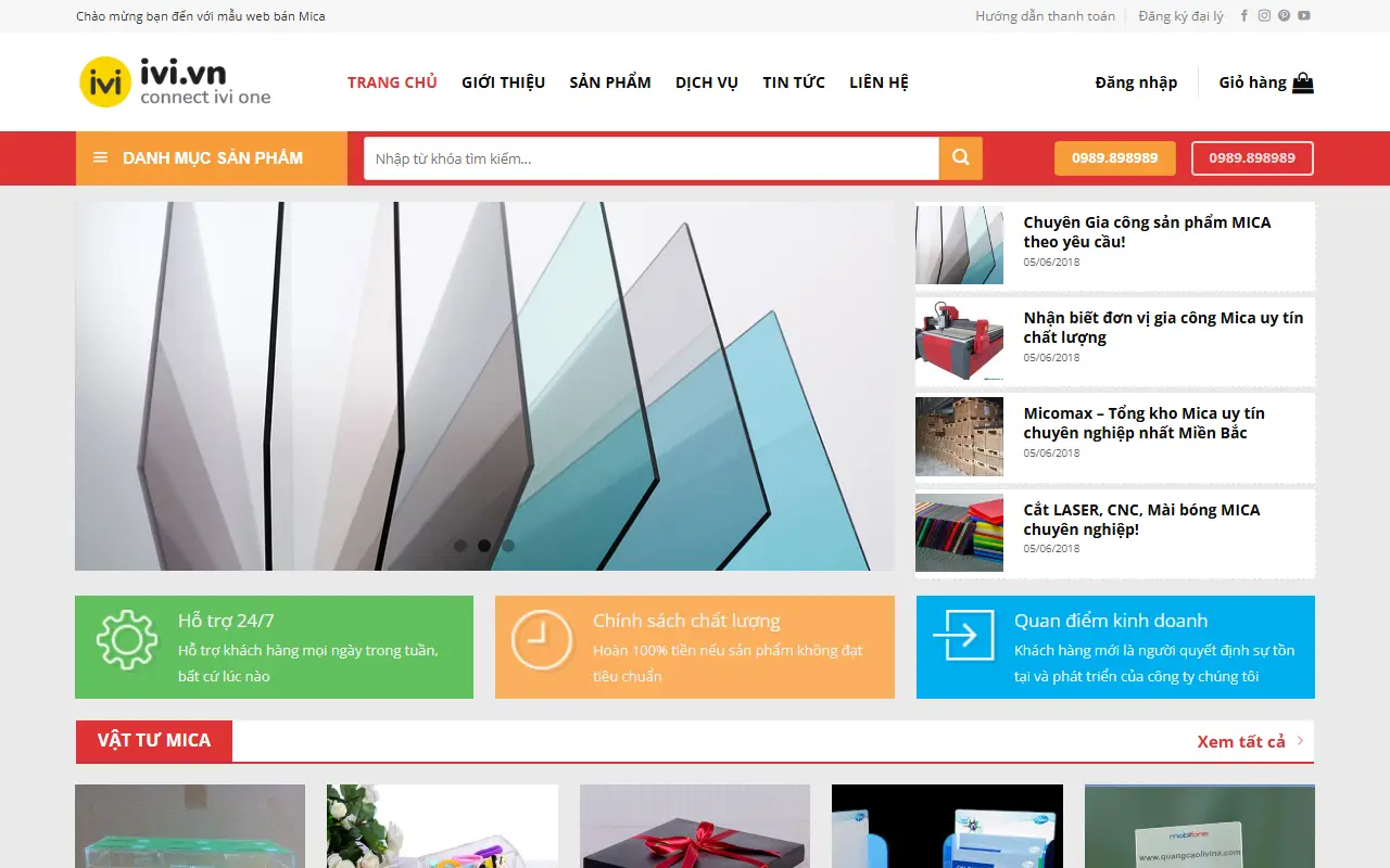 Mẫu website in ấn & quà tặng — Mica & Quảng cáo #1