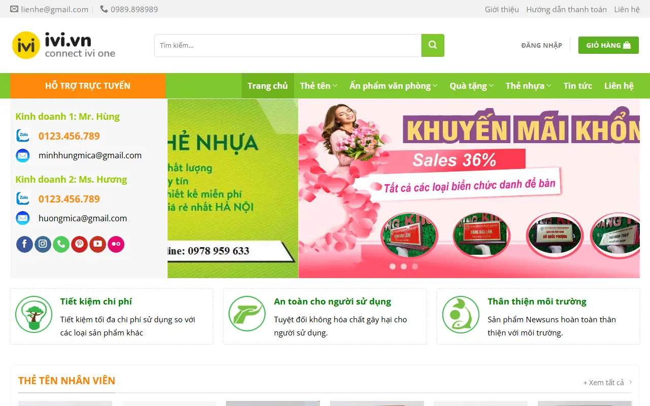 Mẫu website in ấn & quà tặng — Mica & Quảng cáo #2