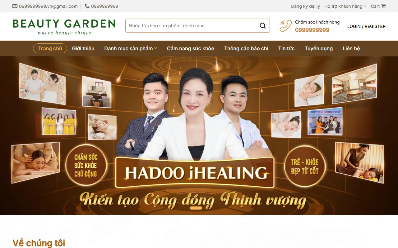 Mẫu website mỹ phẩm — Hadoo iHealing #1
