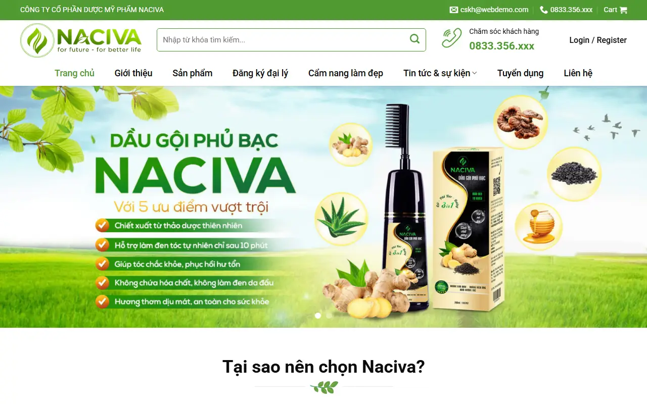 Mẫu website mỹ phẩm — Công Ty Cổ Phần Dược Mỹ Phẩm Naciva #2