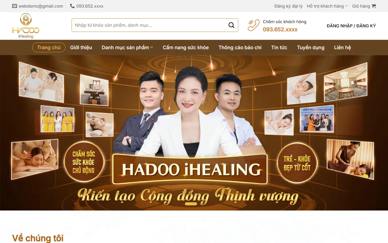 Mẫu website mỹ phẩm — Hadoo iHealing #2