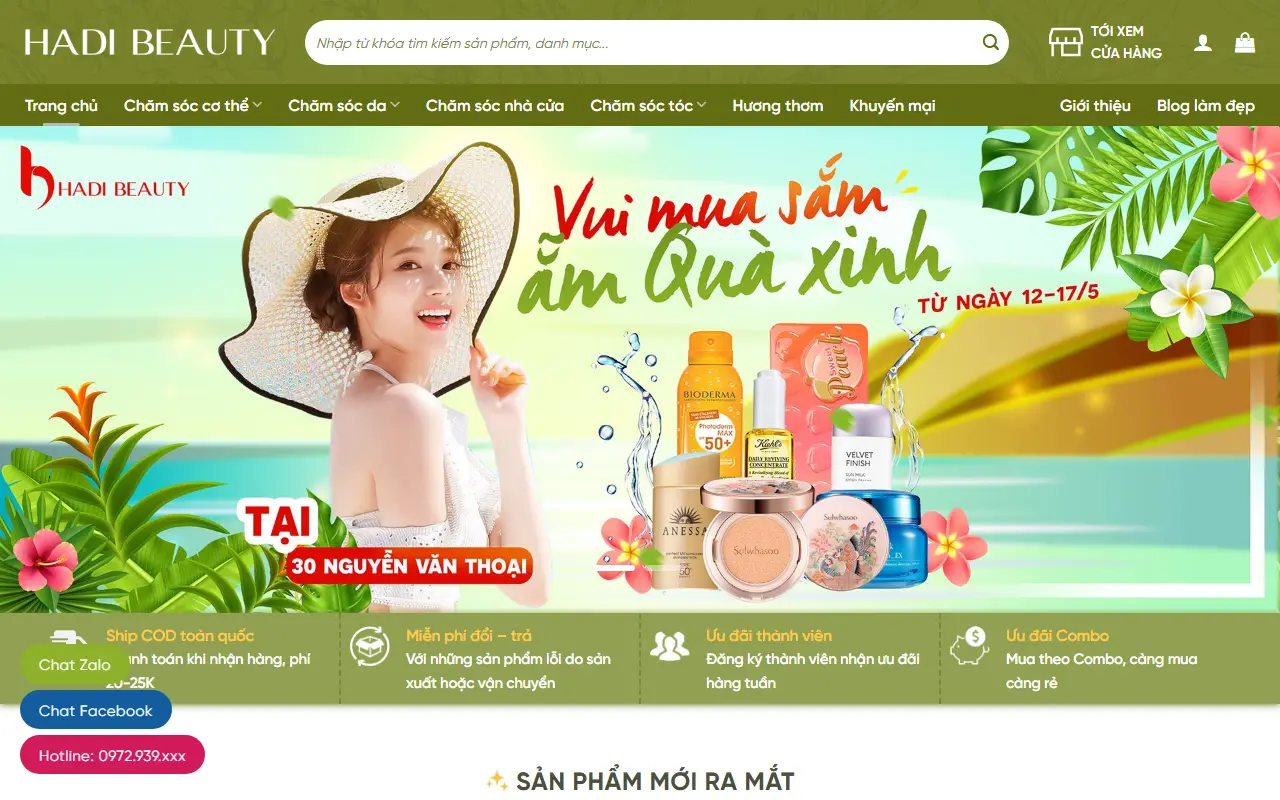 Mẫu website mỹ phẩm — Mẫu web mỹ phẩm #6