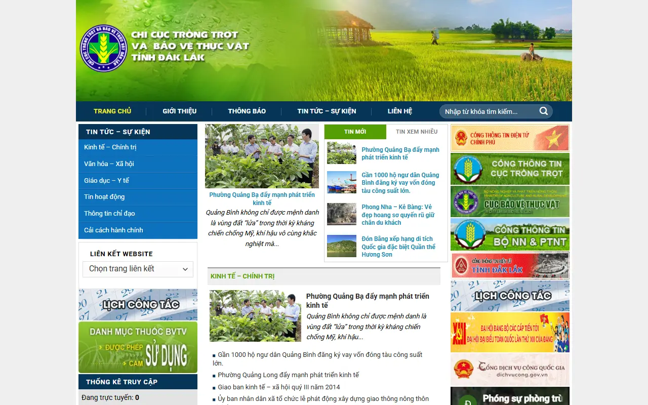 Mẫu website tin tức & blog — Thông tin nội bộ - Chi Cục Trồng Trọt
