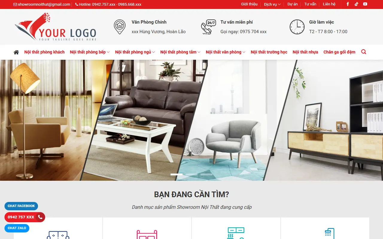 Mẫu website nội thất — Showroom Nội Thất - Nội Thất Đẹp Quảng Bình