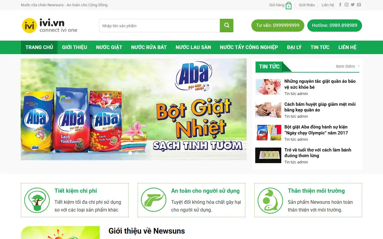 Mẫu website đồ gia dụng — Nước giặt #1