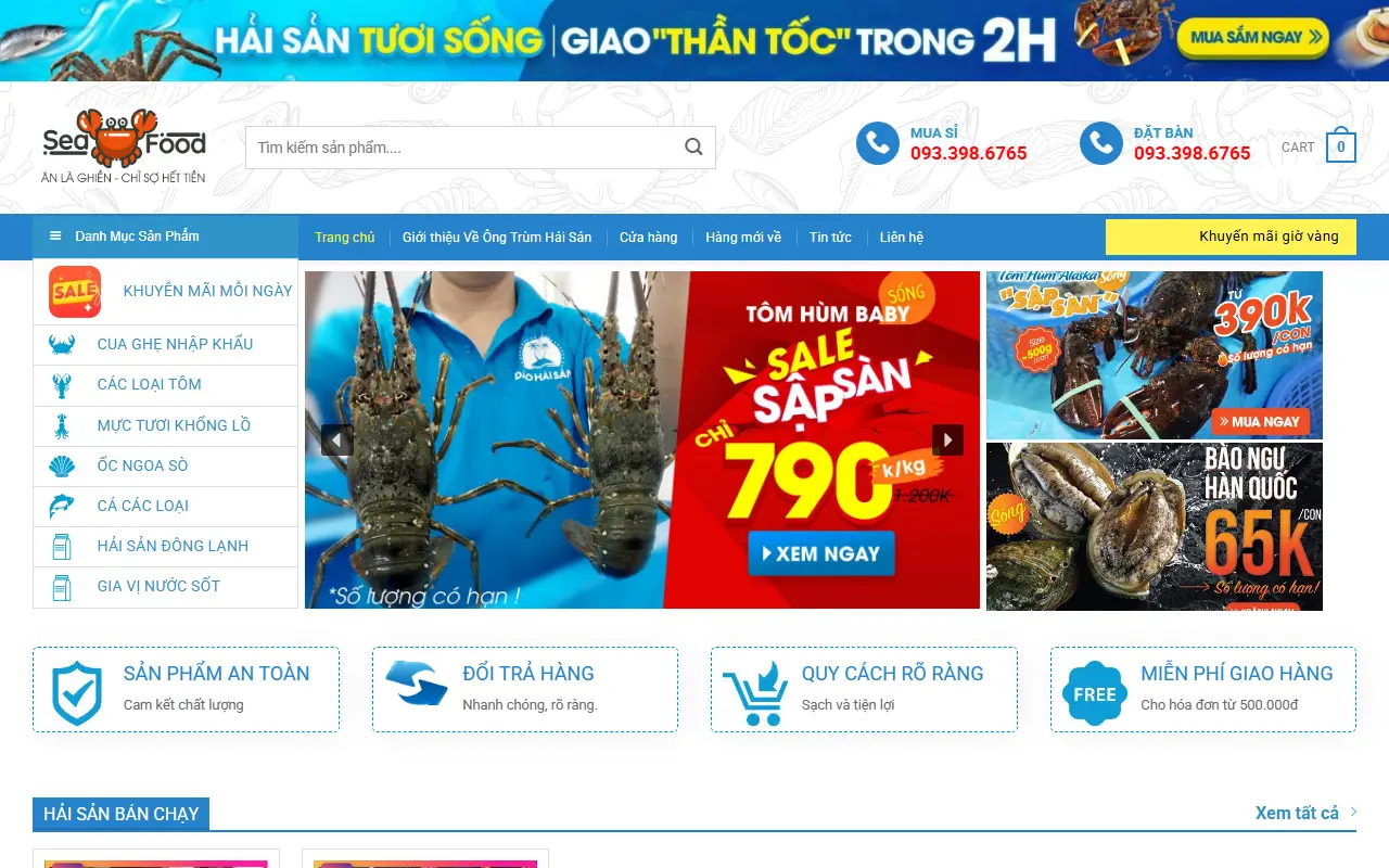 Mẫu website hải sản — Chuyên Cung Cấp Hải Sản Nhập Khẩu