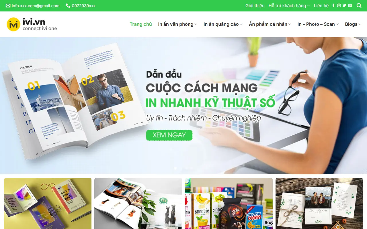 Mẫu website in ấn & quà tặng — Mẫu web in ấn