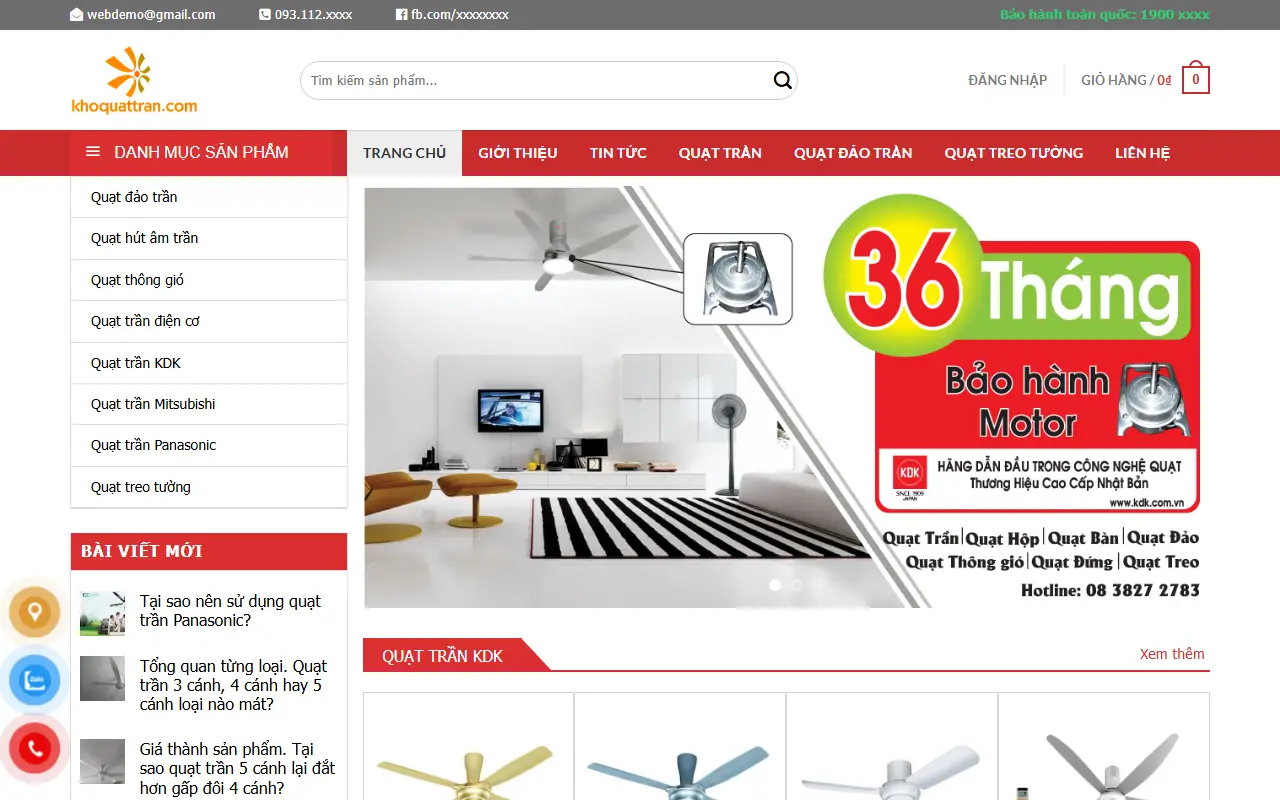 Mẫu website máy & thiết bị công nghiệp — Quạt Trần - Quạt Công Nghiệp