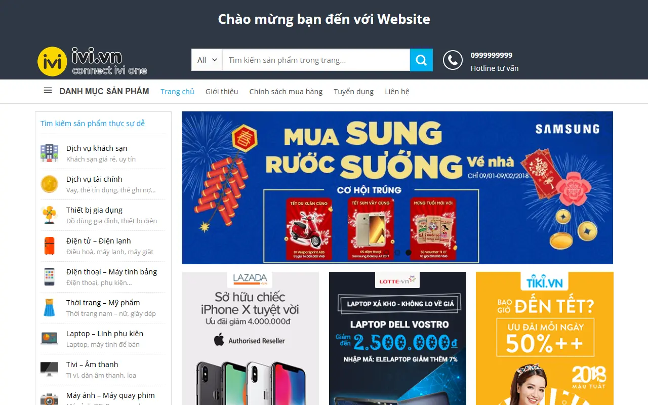 Mẫu website shop tổng hợp — Cửa hàng trực tuyến #1