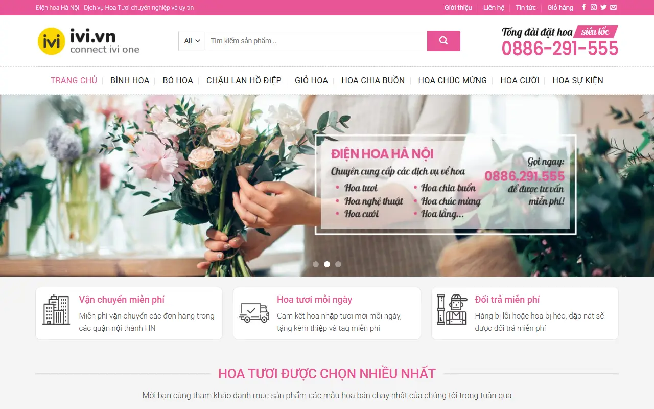 Mẫu website shop hoa & quà — Shop Hoa