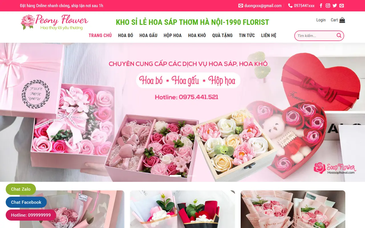 Mẫu website shop hoa & quà — shop hoa 3