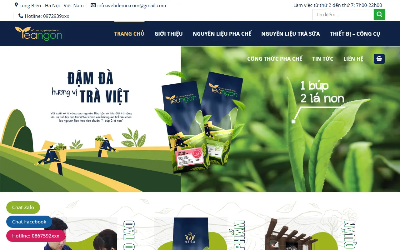 Mẫu website shop tổng hợp — Mẫu web shop nguyên liệu làm bánh
