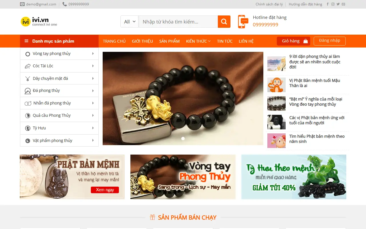 Mẫu website phong thuỷ & đồ thờ — Phong thủy #2