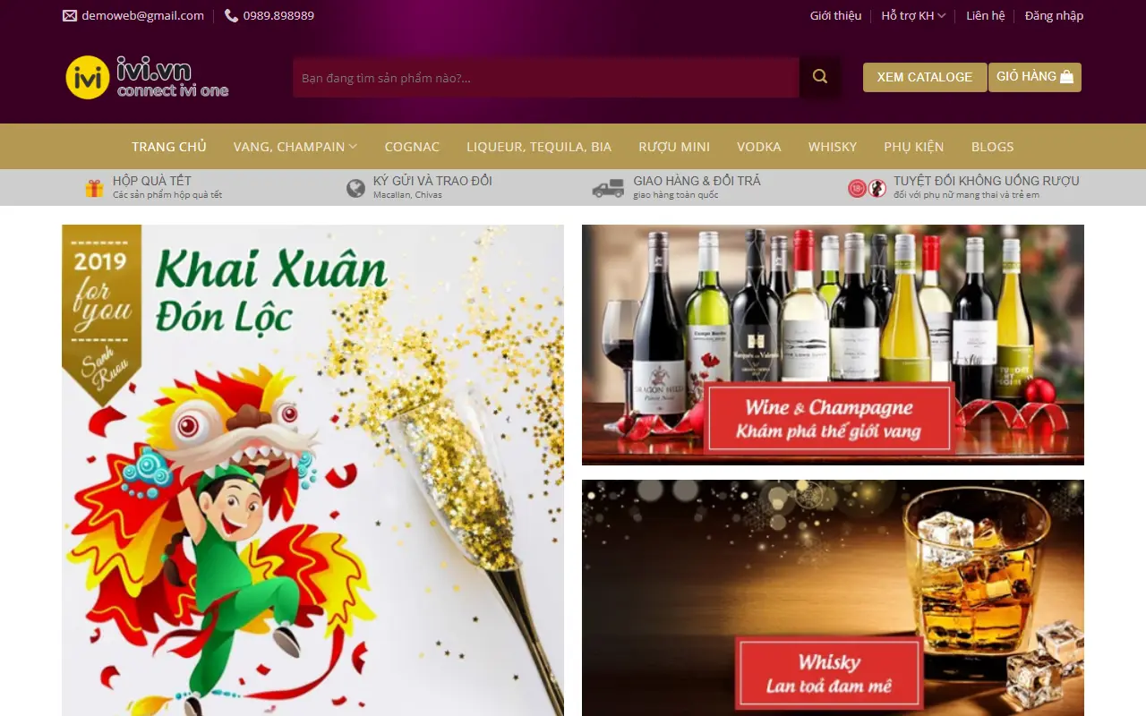 Mẫu website đồ uống & cà phê — Rượu & Bia