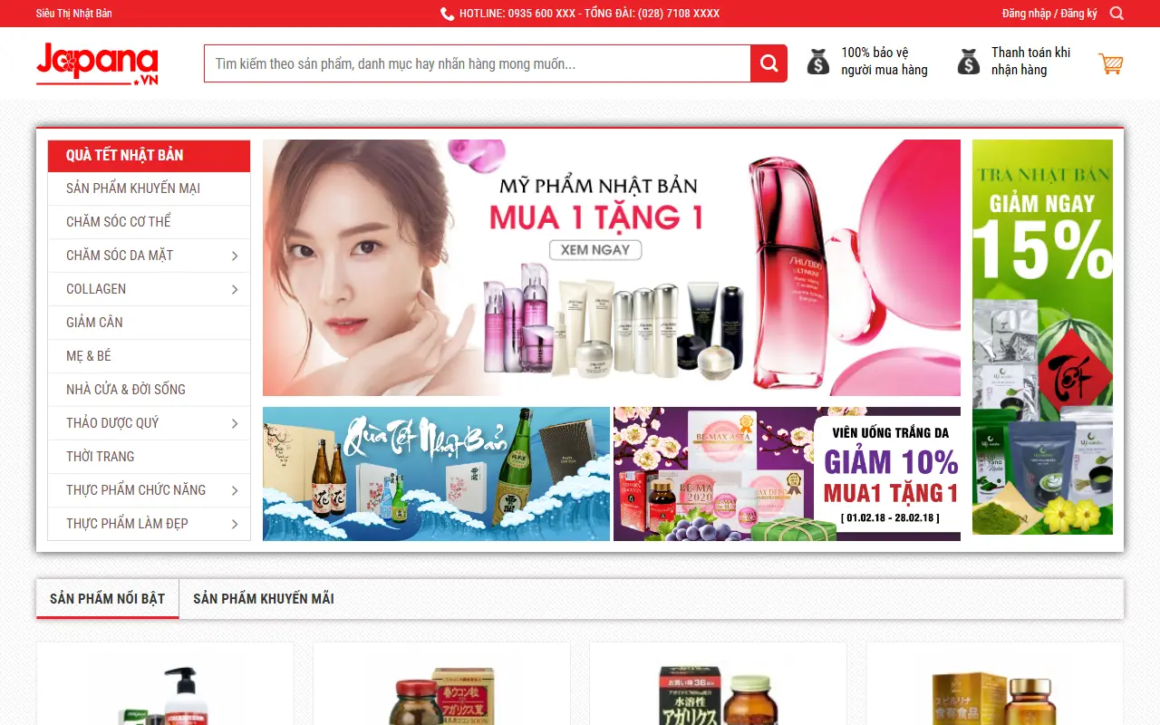 Mẫu website bách hoá & siêu thị — Mẫu website shop bán hàng