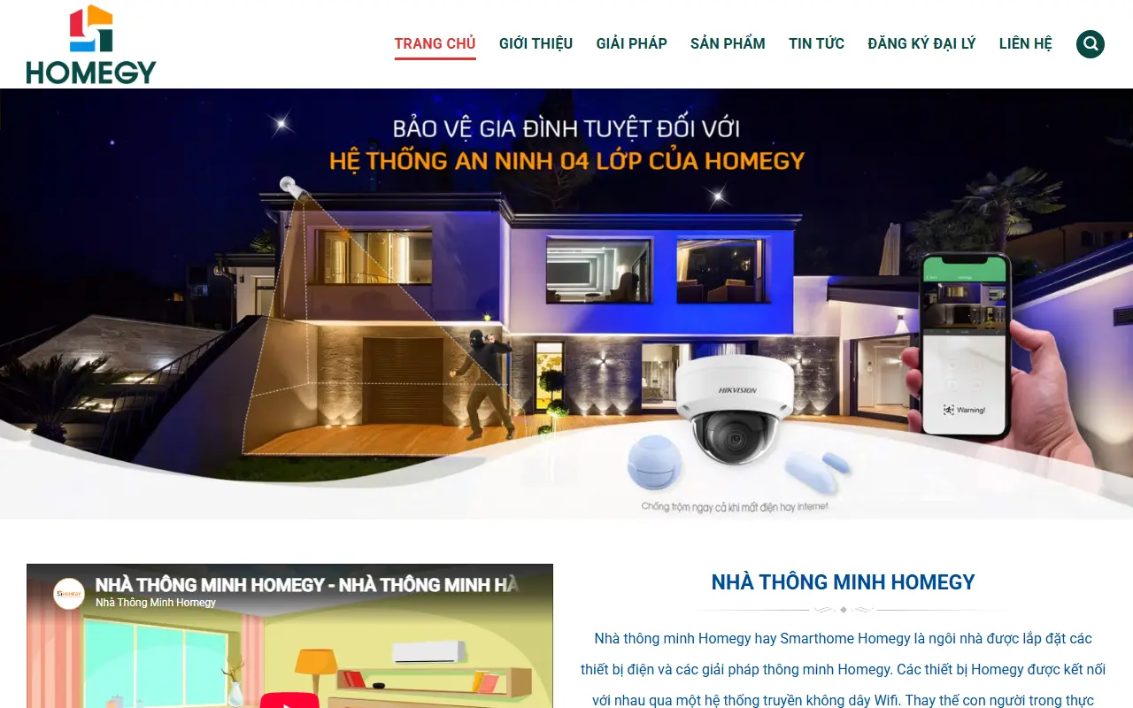 Mẫu website camera & an ninh — Nhà Thông Minh HOMEGY - WEBDEMO SmartHome