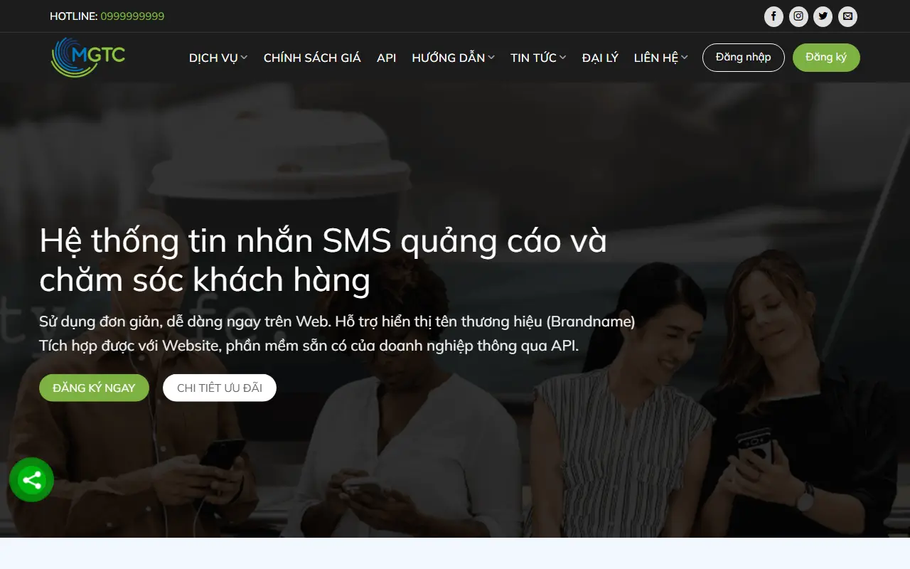 Mẫu website viễn thông & internet — Mẫu web tổng đài – Tin nhắn thương hiệu