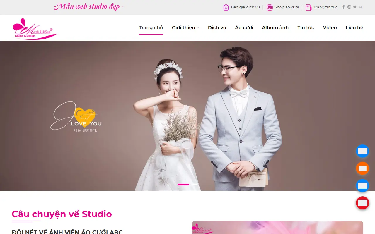 Mẫu website studio & nhiếp ảnh — Mẫu web studio chụp ảnh cưới #1