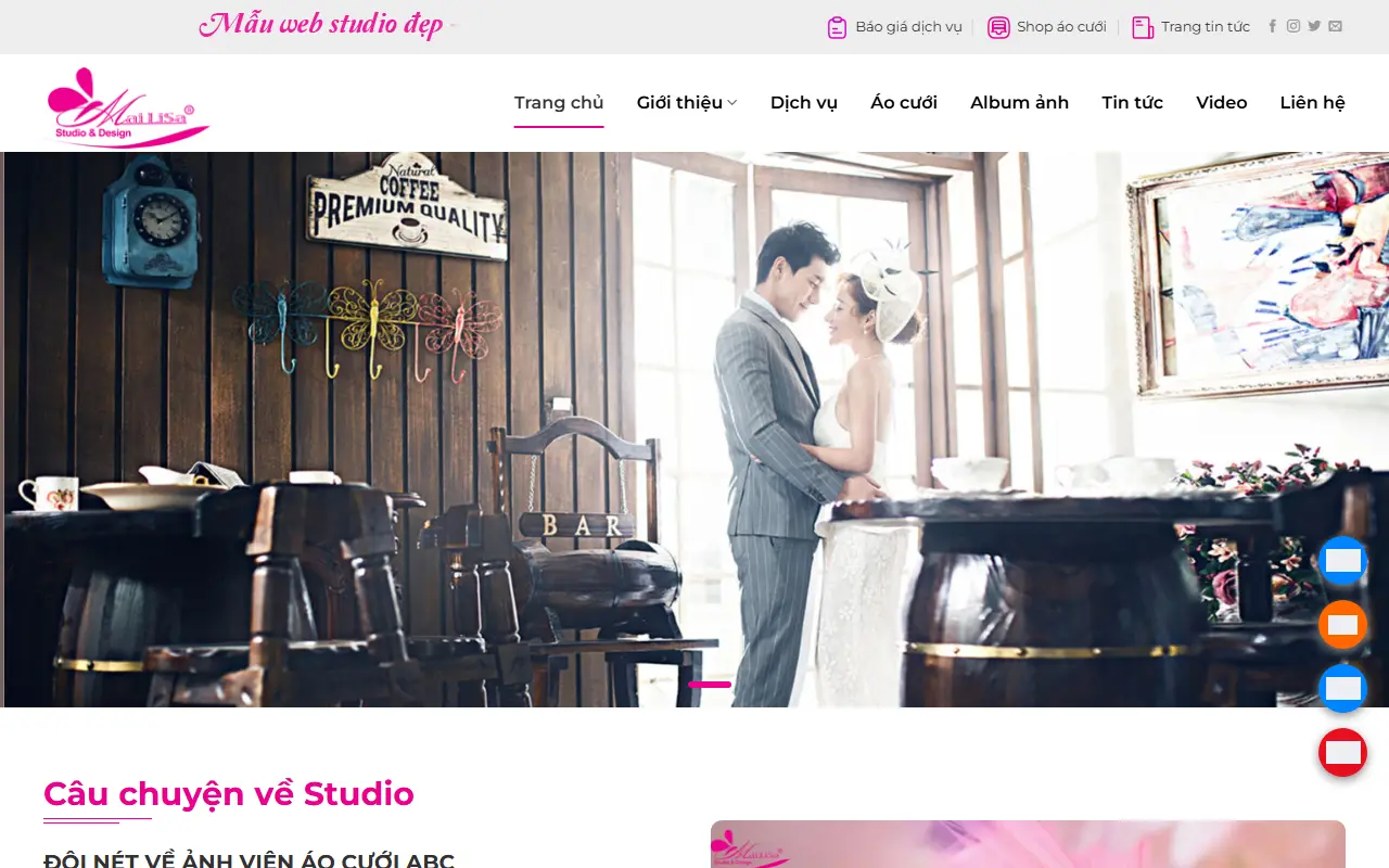 Mẫu website studio & nhiếp ảnh — Mẫu web studio chụp ảnh cưới #2
