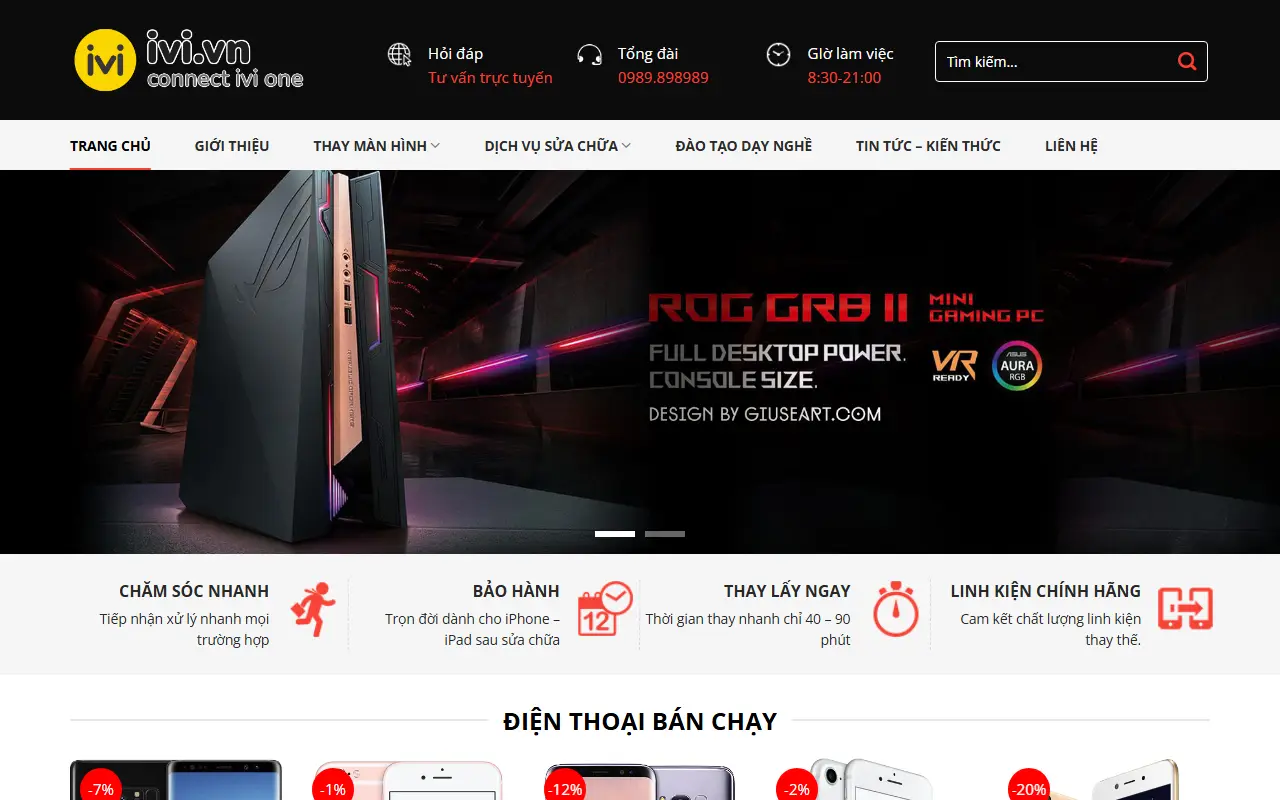 Mẫu website điện thoại & phụ kiện — Sửa điện thoại #1