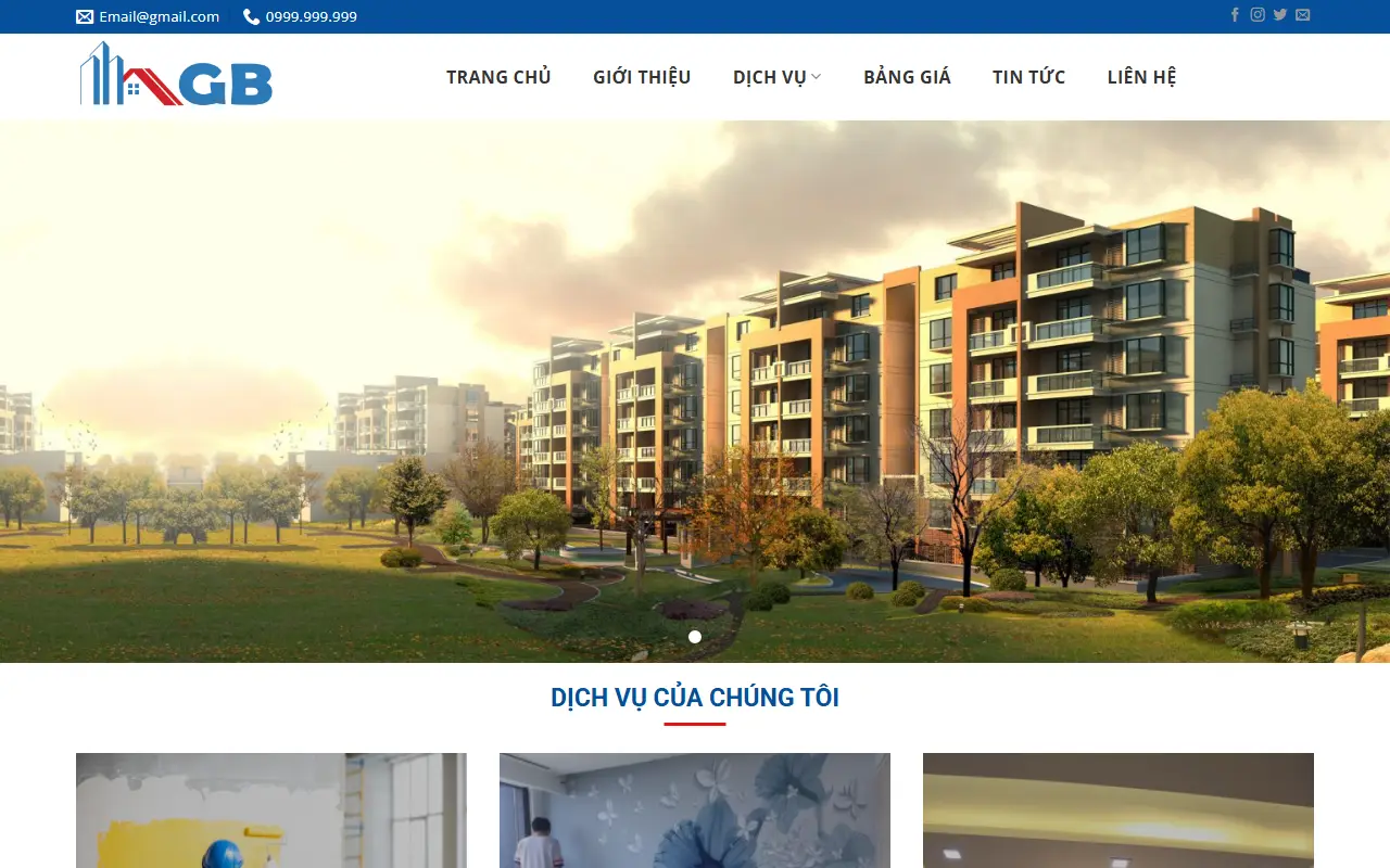 Mẫu website xây dựng & sửa nhà — Sửa nhà