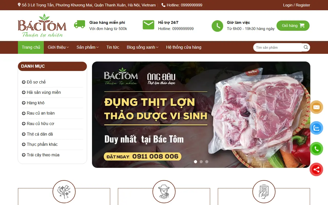 Mẫu website bách hoá & siêu thị — Mẫu web tạp hóa #1